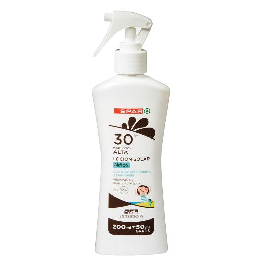 LOCION SOLAR NIÑOS ALOE F30 SPAR SPRAY 250 ML