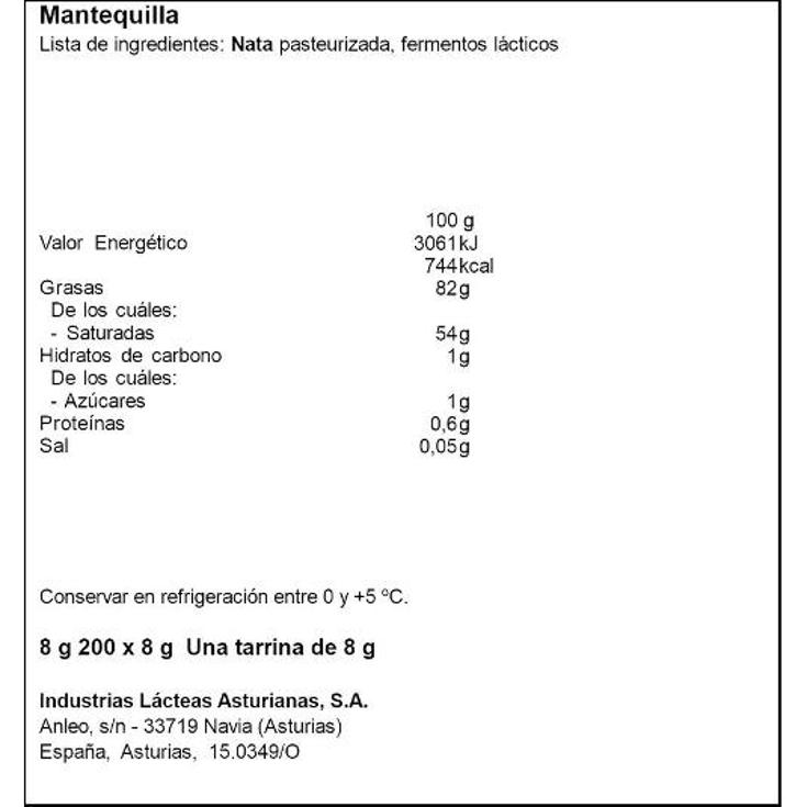 MANTEQUILLA PORCIONES MICROTRRN RENY PICOT UNIDAD 8 GR