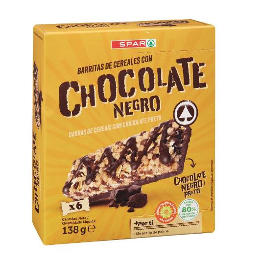 BARRITA MUESLI CHOCO NEGRO X6 SPAR CAJA 6 UD