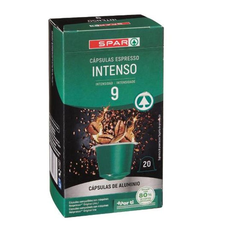 CAFÉ CÁPSULA ALUMINIO INTENSO SPAR CAJA 20 UD