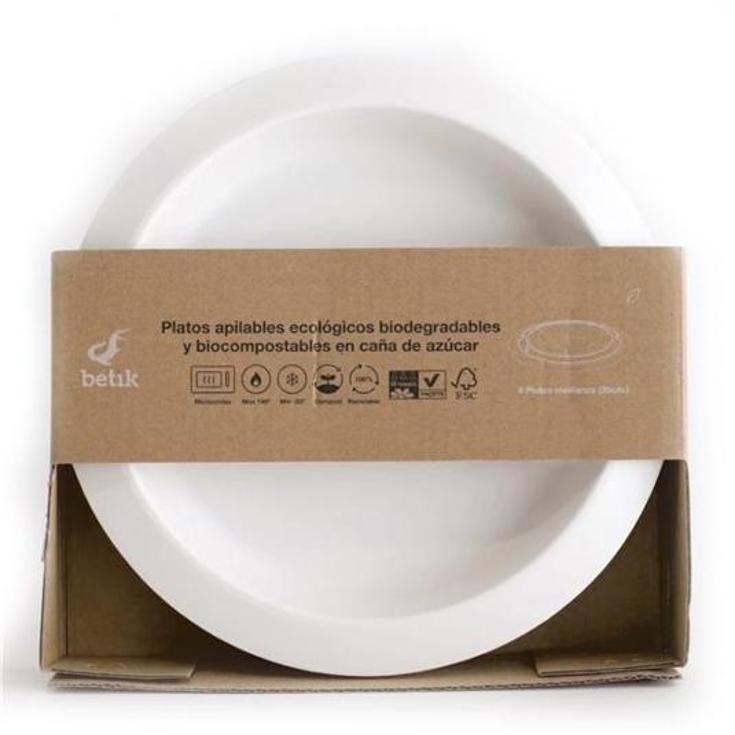 PLATO LLANO REUT.BLANCO 14CM PACK 20 UD