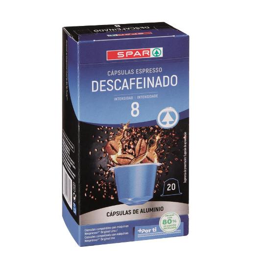 CAFE CAPSULA ALUM.DESCAFEINADO SPAR CAJA 20 UD
