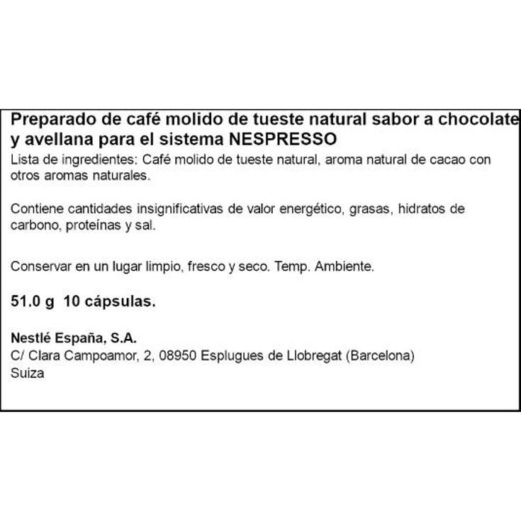 CAFE CON CHOC.HAZELNUT (NESPRES STARBUCKS CAJA 10 UD