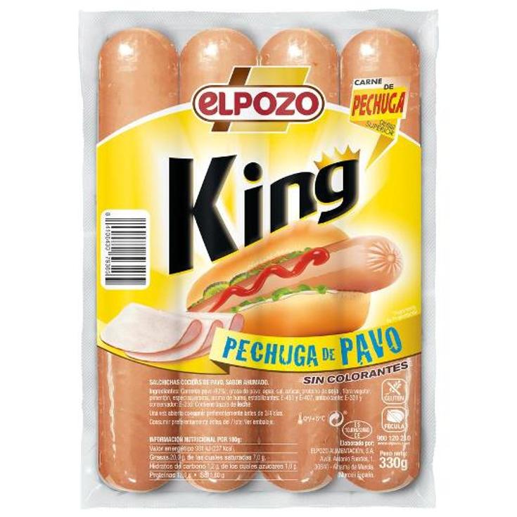 SALCHICHAS KING UPP PECHUGA PAV ELPOZO PQTE 330 GR