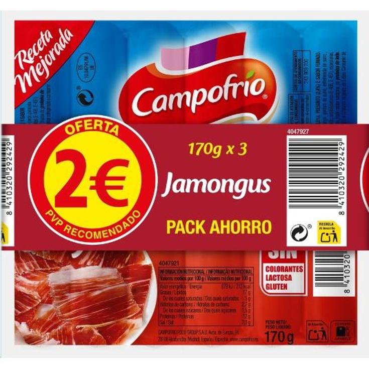 SALCHICHAS JAMONGUS X3 CAMPOFRIO PQTE 510 GR