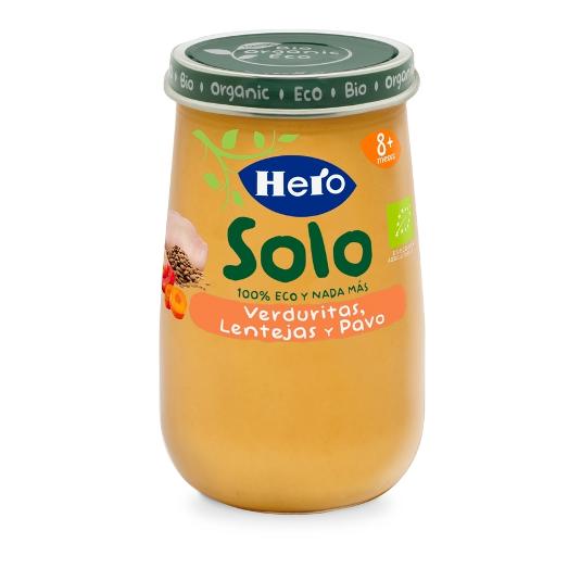 BABY ECO VERD.LENTEJA PAVO (+8M HERO FRASCO 190 GR