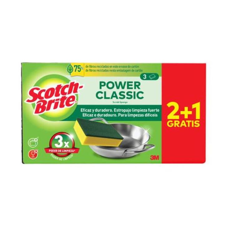 ESTROPAJO F.VERDE ESPONJA 2+1 SCOTCH BRITE PACK 2 UD