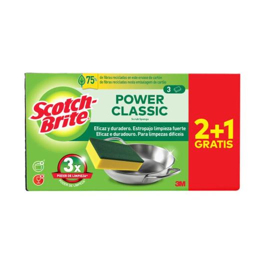 ESTROPAJO F.VERDE ESPONJA 2+1 SCOTCH BRITE PACK 2 UD