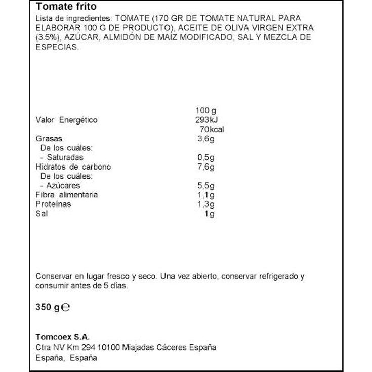 TOMATE FRITO ACEITE OLIVA SPAR BRIK 350 GR