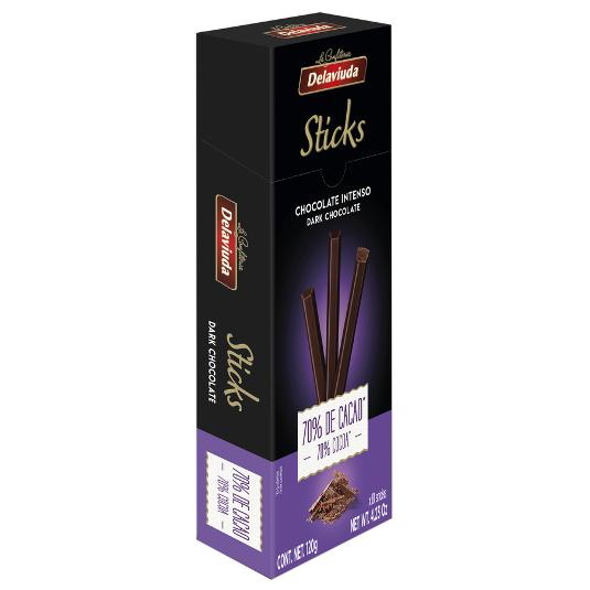 STICK TURRON CHOCOLATE INT.70% DELAVIUDA CAJA 120 GR