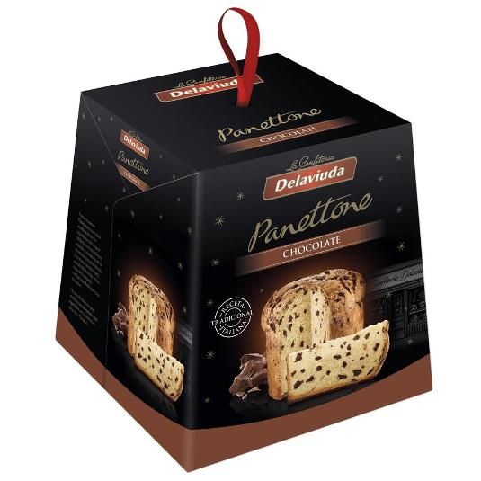 PANETTONE CON CHOCOLATE DELAVIUDA CAJA 750 GR