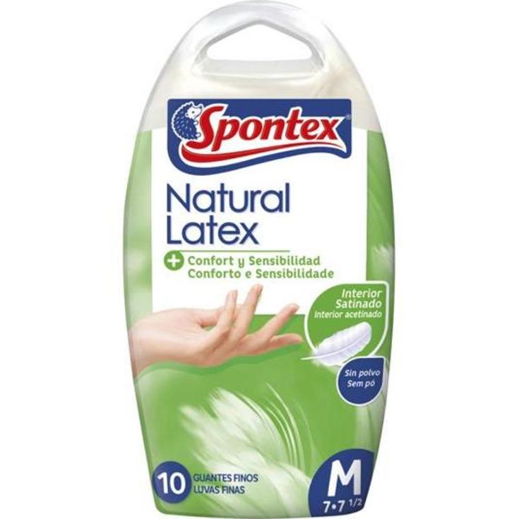 GUANTES NATURAL LATEX MED.T/7 SPONTEX PQTE 10 UD