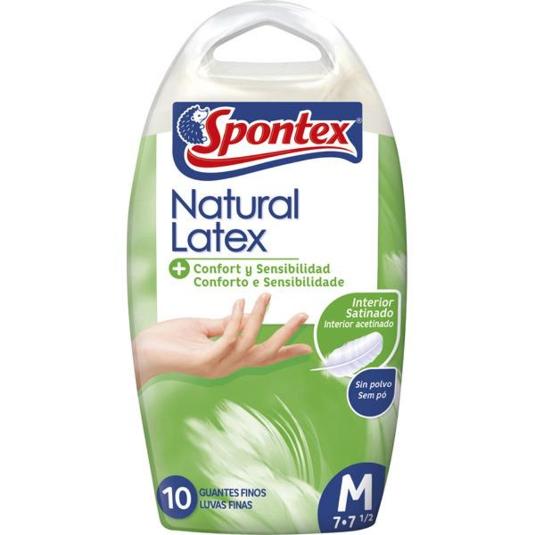 GUANTES NATURAL LATEX MED.T/7 SPONTEX PQTE 10 UD