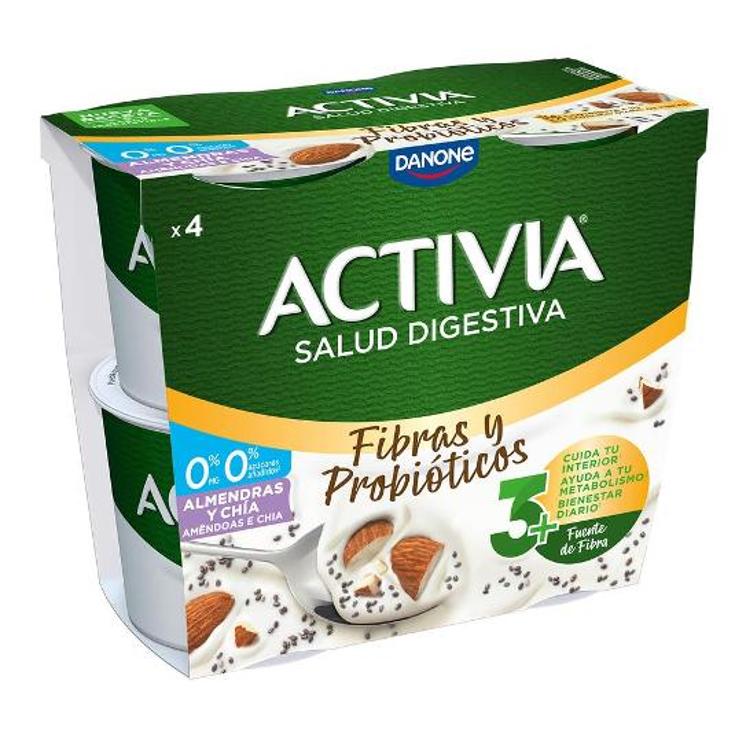 ACTIVIA 0% CHIA ALMENDRA X4 DANONE PACK 460 GR