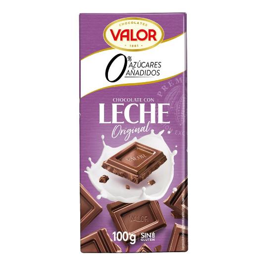 CHOCOLATE LECHE SIN AZUCAR VALOR PTLLA 100 GR