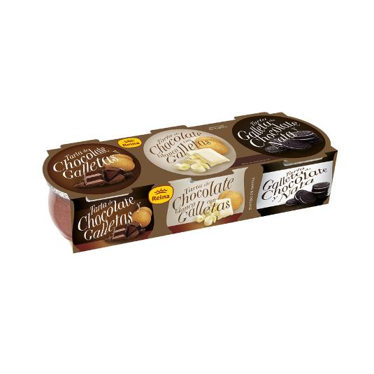 POSTRE SURTIDO TRES TARTAS 3X70 REINA PACK 210 GR