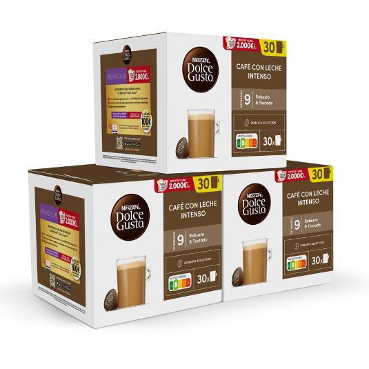 CAPSULAS CAFE LECHE INTENSO DOLCE GUSTO CAJA 30 UD