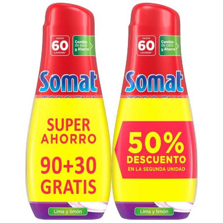 DETERG.LAVAV.GEL LIMON 90+30 SOMAT BTLLA 120 LA