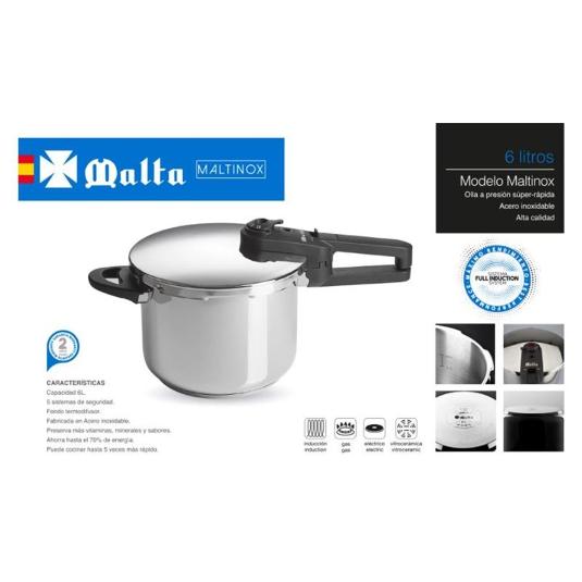 OLLA A PRESION MALTINOX 6L CRUZ MALTA UNIDAD