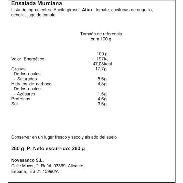 ENSALADA MURCIANA N.DEL SEGURA LATA 280 GR