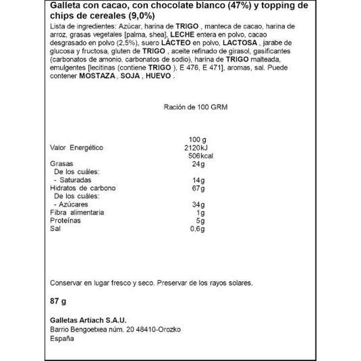 GALLETAS CH.BLAN.FINO FILIPINO ARTIACH PQTE 87 GR