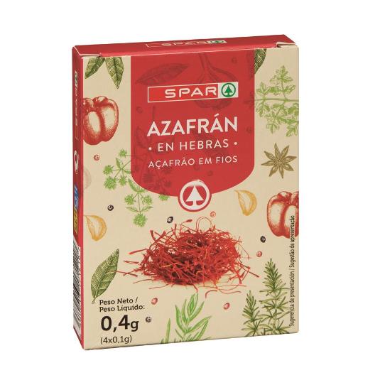 AZAFRAN HEBRA 4 SOBRES SPAR CAJA 4 GR