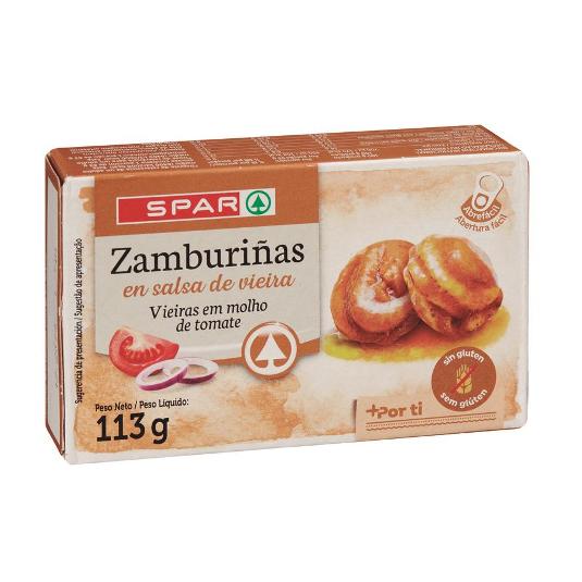 ZAMBURIÑAS EN SALSA DE VIEIRA SPAR LATA 63 GR