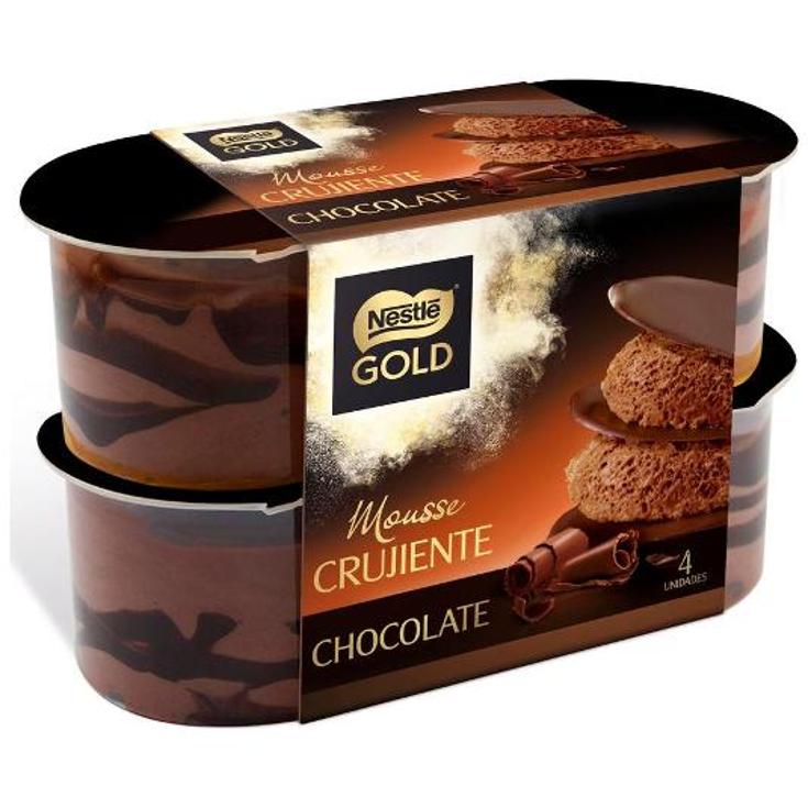 POSTRE MOUSSE CHOCOLATE GOLD NESTLE PACK 4 228 GR