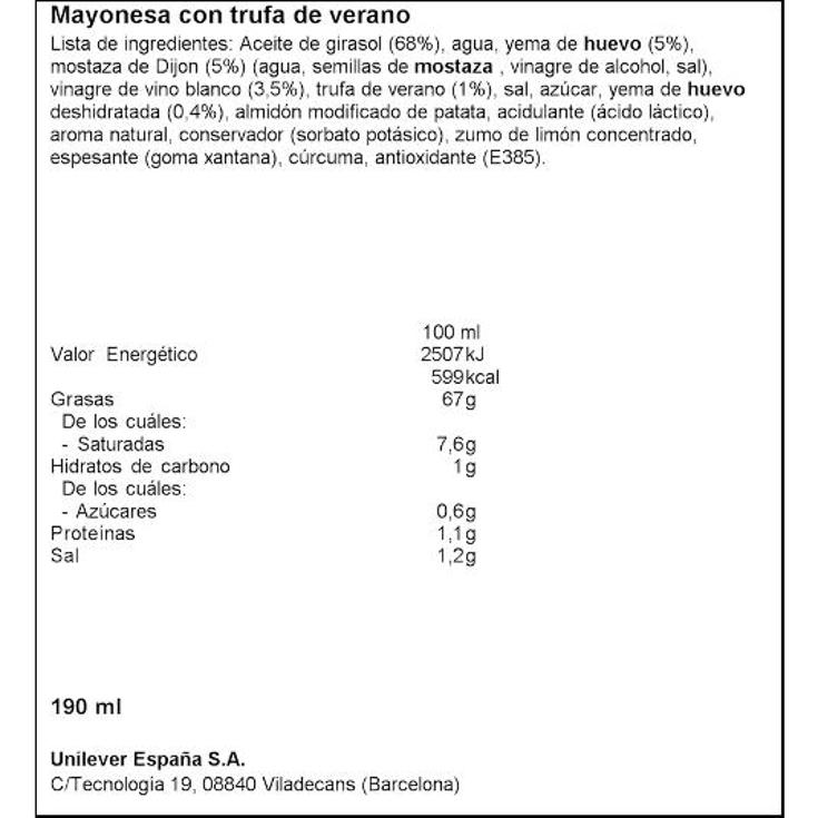 MAYONESA TRUFA HELLMANNS PET 250 ML