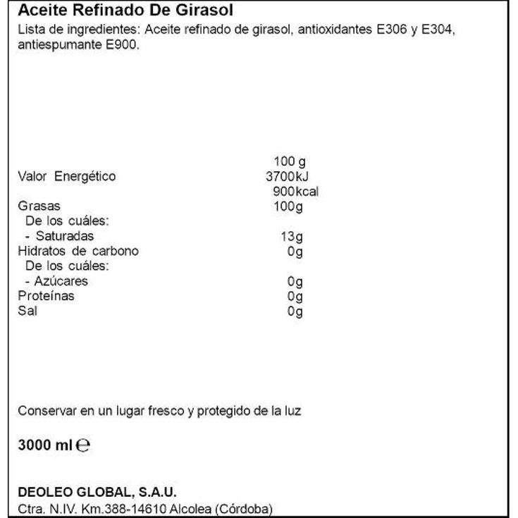 ACEITE GIRASOL KOIPESOL GRRFA 3 LT