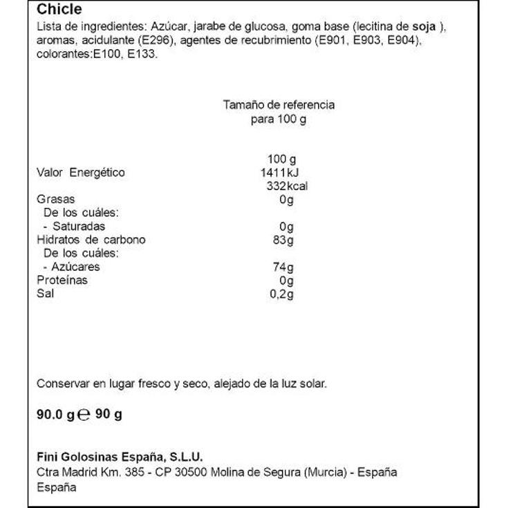CHICLE MELON FINI BOLSA 90 GR