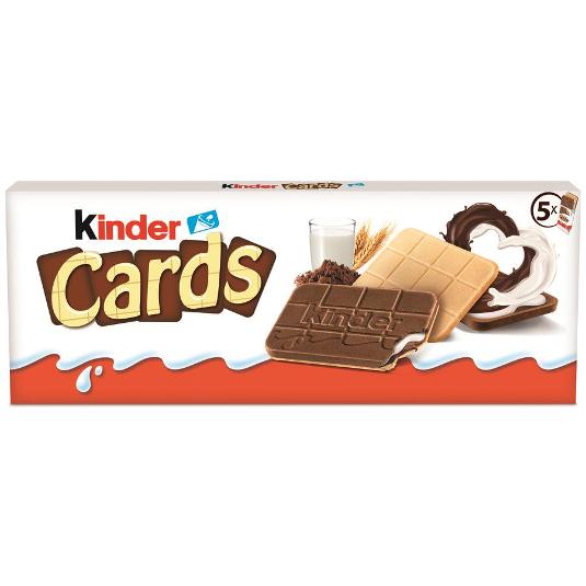 GALLETA RELLENA KINDER CARDS FERRERO CAJA 128 GR