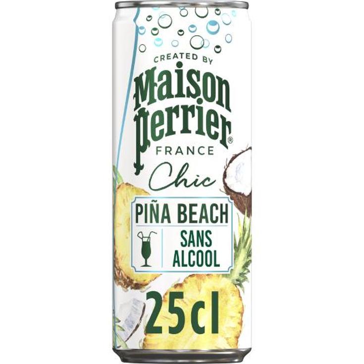 REFRESCO C/GAS SABOR PIÑA BEACH PERRIER LATA 25 CL
