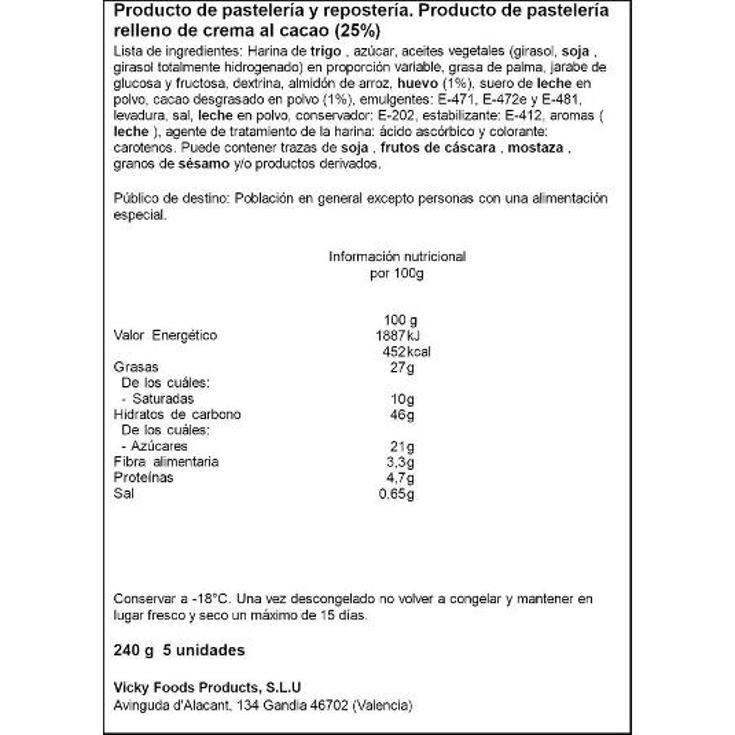 REPOSTERIA FRESCA XUXOS CACAO HNOS.JUAN BLIST 240 GR