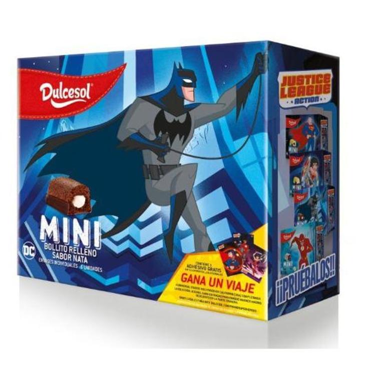 MINI BOLLO RELLENO NATA BATMAN DULCESOL CAJA 132 GR