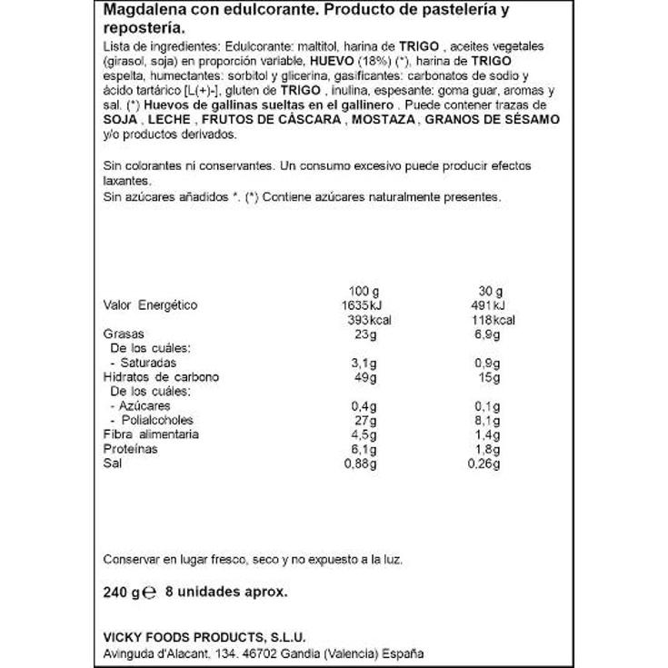 MAGDALENAS 0% DULCESOL BOLSA 240 GR