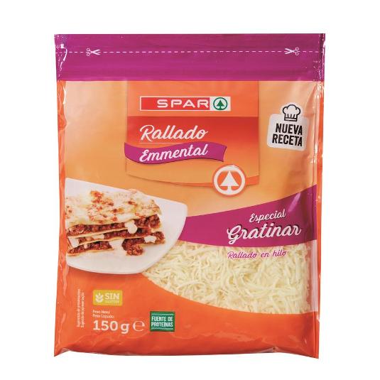 QUESO RALLADO EMMENTAL SPAR BOLSA 150 GR