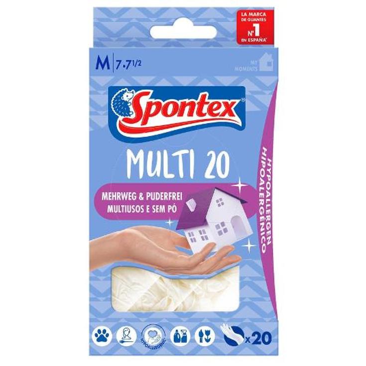 GUANTES VINILO MULTI 20 T/7 SPONTEX CAJA 20 UD