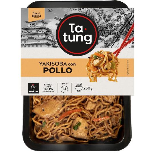 FIDEOS YAKISOBA POLLO TA-TUNG UNIDAD 250 GR