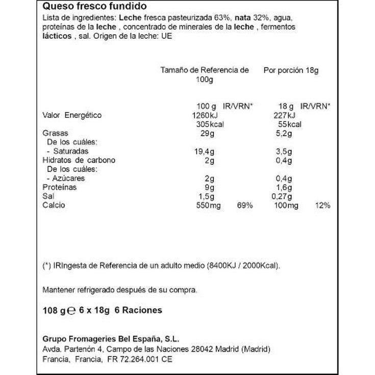 QUESO PORCIONES 6 UNIDADES KIRI ESTCH 108 GR