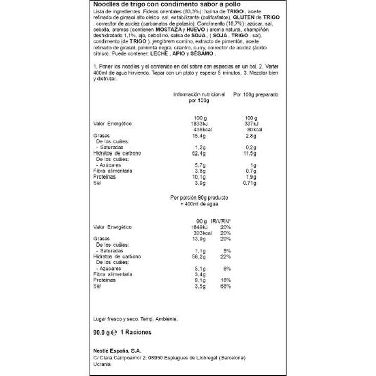 NOODLES RAMEN POLLO SOJA MAGGI PQTE 90 GR