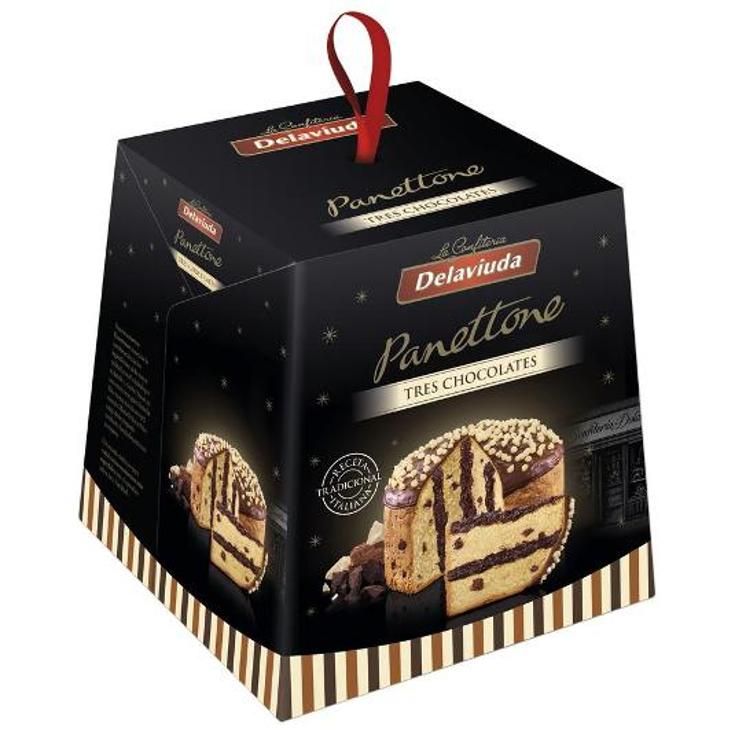 PANETONNE 3 CHOCOLATES DELAVIUDA CAJA 750 GR