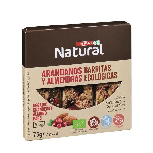 BARRITAS ARANDANOS BIO X3 SPAR NATURAL PQTE 75 GR