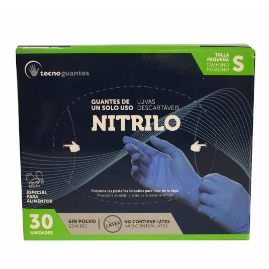GUANTES NITRILO S/POLVO T/PEQU. TECNOGUANTES CAJA 30 UD