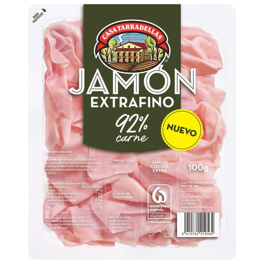 JAMON COCIDO EXTRAFINO TARRADELLAS SOBRE 100 GR