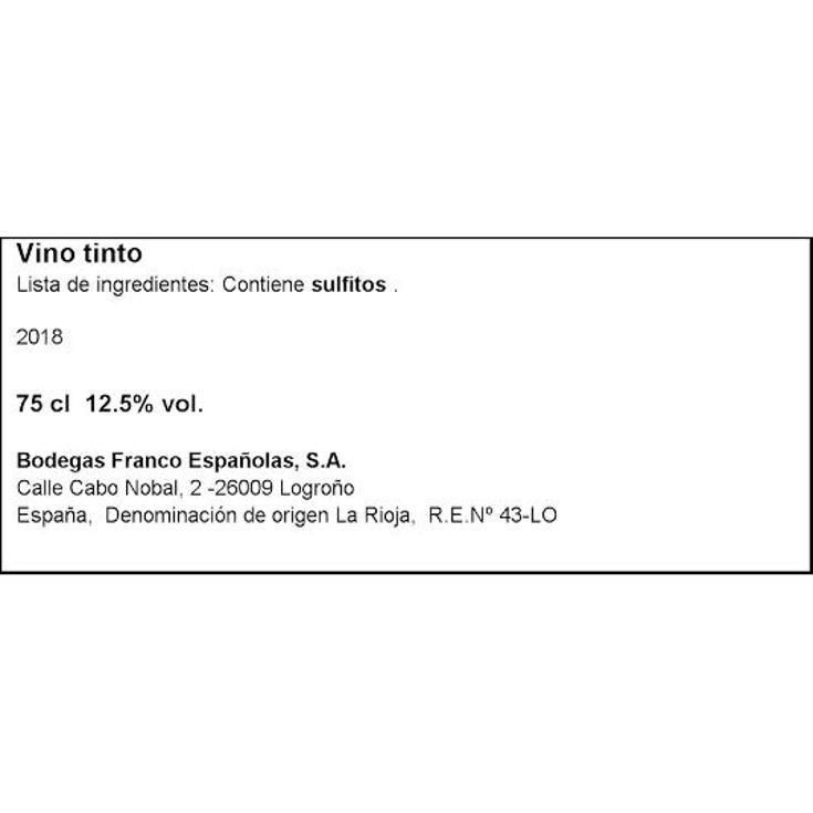 VINO TINTO RIOJA CRIANZA 13,5º DIAMANTE BTLLA 75 CL