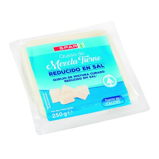 QUESO TIERNO BAJO SAL SPAR CUÑA 250 GR