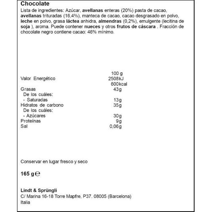 BOMBON NUXOR DARK BALLOTIN LINDT ESTCHE 150 GR