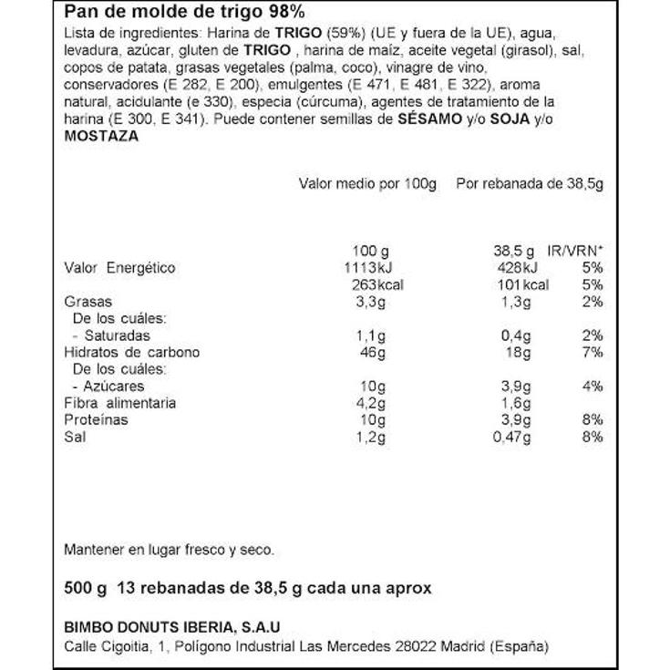 PAN MOLDE BRIOCHE REB.ARTESANA BIMBO PQTE 500 GR