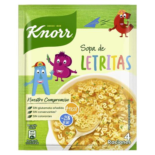 SOPA DESH. INFANTIL DE LETRITAS KNORR SOBRE 82 GR